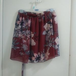 Floral print flowy skirt